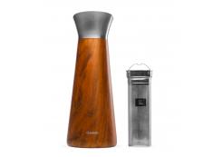 Qwetch - Jarra isotérmica con infusor Acero Inoxidable Carafe 1L - Madera