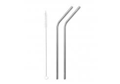 Qwetch - Curved stainless steel straws