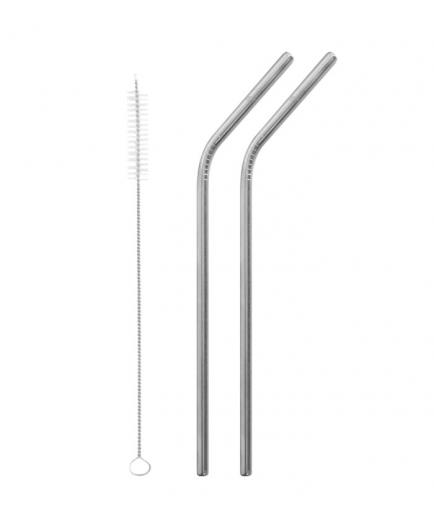 Qwetch - Curved stainless steel straws