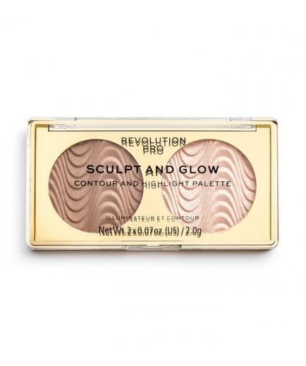 Revolution Pro - Paleta de iluminador y contorno Sculpt and Glow - Desert Sky