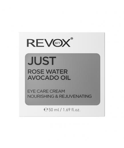 Revox - *Just* - Crema contorno de ojos Agua de Rosas y Aceite de Aguacate