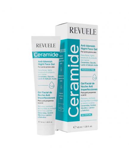 Revuele - *Ceramide* - Crema gel facial de noche Anti-blemish - Piel con tendencia al acné