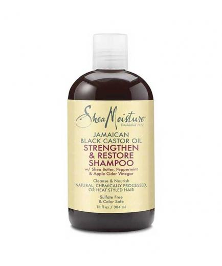 Shea Moisture - Champú Fortalece + Restaura - Aceite de ricino negro de Jamaica