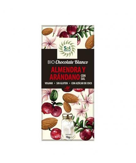 Solnatural - Chocolate blanco vegano con almendra y arándano Bio 70g