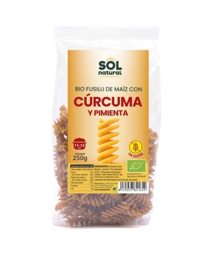 Solnatural - Fusilli de maíz con cúrcuma y pimienta sin gluten 250g
