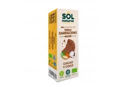 Solnatural - Galletas integrales veganas de trigo sarraceno bio 175g - Cacao y coco