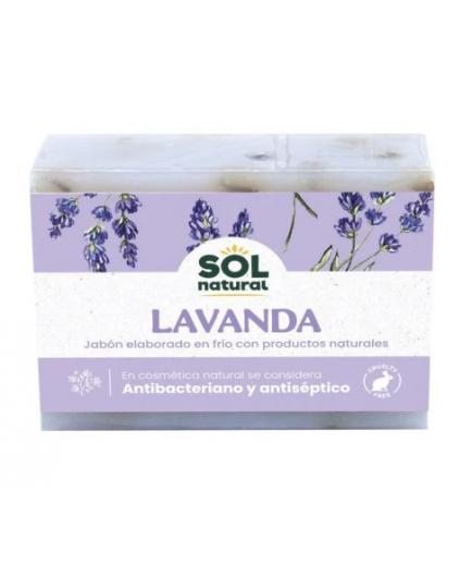 Solnatural - Jabón sólido natural 100g - Lavanda antibacterial y antiséptico