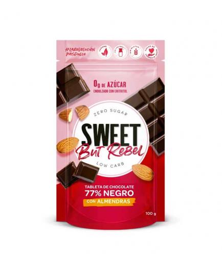 Sweet but Rebel - Keto tablet of dark chocolate 77% with almonds without sugar 100g