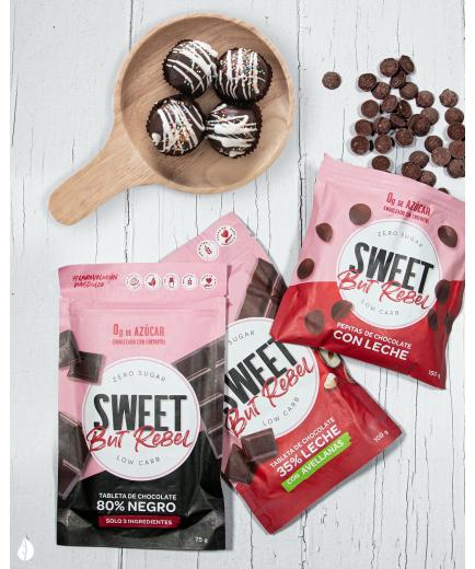 Sweet but Rebel - 80% sugar free keto dark chocolate tablet 75g
