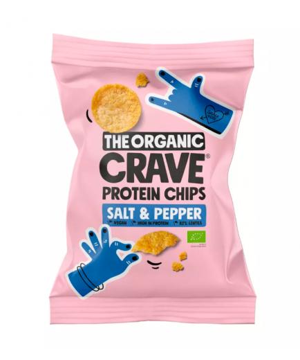 The Organic Crave - Chips proteicos de lentejas BIO - Sal y pimienta 30g