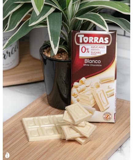 Torras - White chocolate 0% added sugar 75g