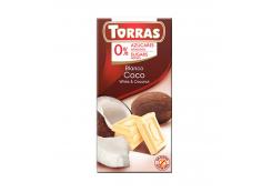 Torras - Chocolate blanco con coco 0% azúcares añadidos 75g