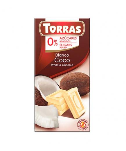 Torras - White chocolate with coconut 0% added sugar 75g