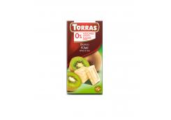 Torras - White chocolate and kiwi 0% added sugar 75g