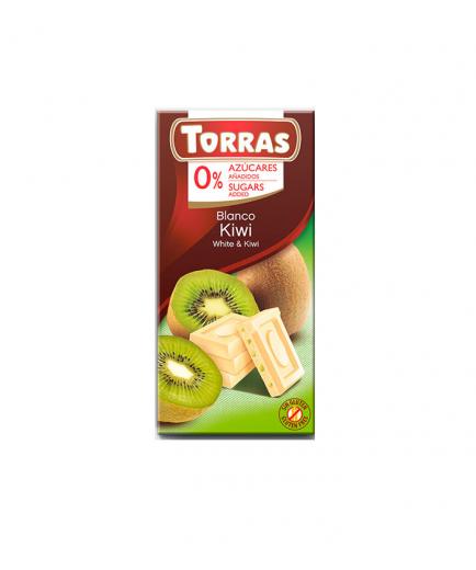 Torras - White chocolate and kiwi 0% added sugar 75g