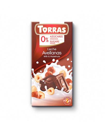 Torras - Chocolate con leche y avellanas 0% azúcares añadidos 75g