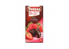 Torras - Dark chocolate with strawberries 0% added sugar 75g