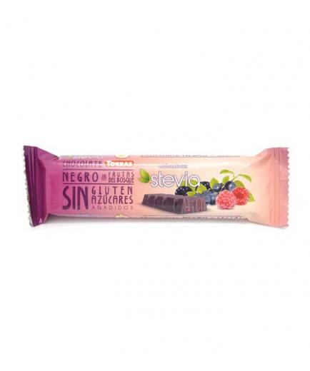 Torras - Dark chocolate gluten-free chocolate bar 35g - Forest fruits and stevia