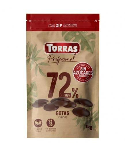 Torras - Gotas de chocolate 72% cacao sin azúcares añadidos 1kg