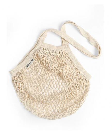 Turtle Bags - Net bag with long handle - White