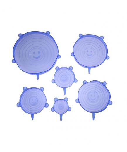 We HouseWare - Tapas elásticas de silicona redondas - 6 piezas