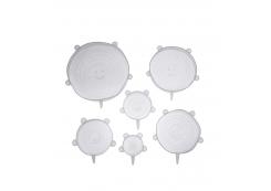 We HouseWare - Round Silicone Stretch Lids - 6 Pieces - Clear