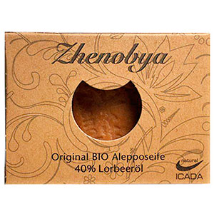 Zhenobya - Jabón de Alepo en pastilla - 60% Aceite de Oliva - 40% Aceite de Laurel - 170gr
