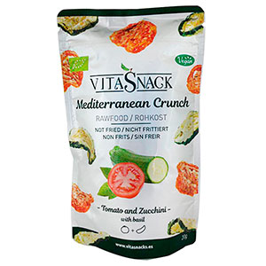 Vitasnack - Snack de hortaliza crujiente y natural - Tomate, calabacín y albahaca